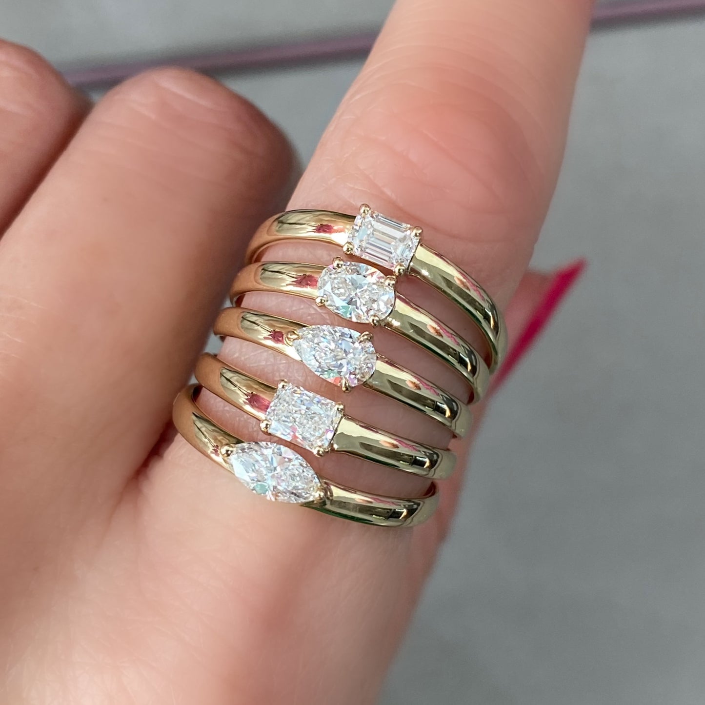 Multi Shape 5 Stone Diamond Ring
