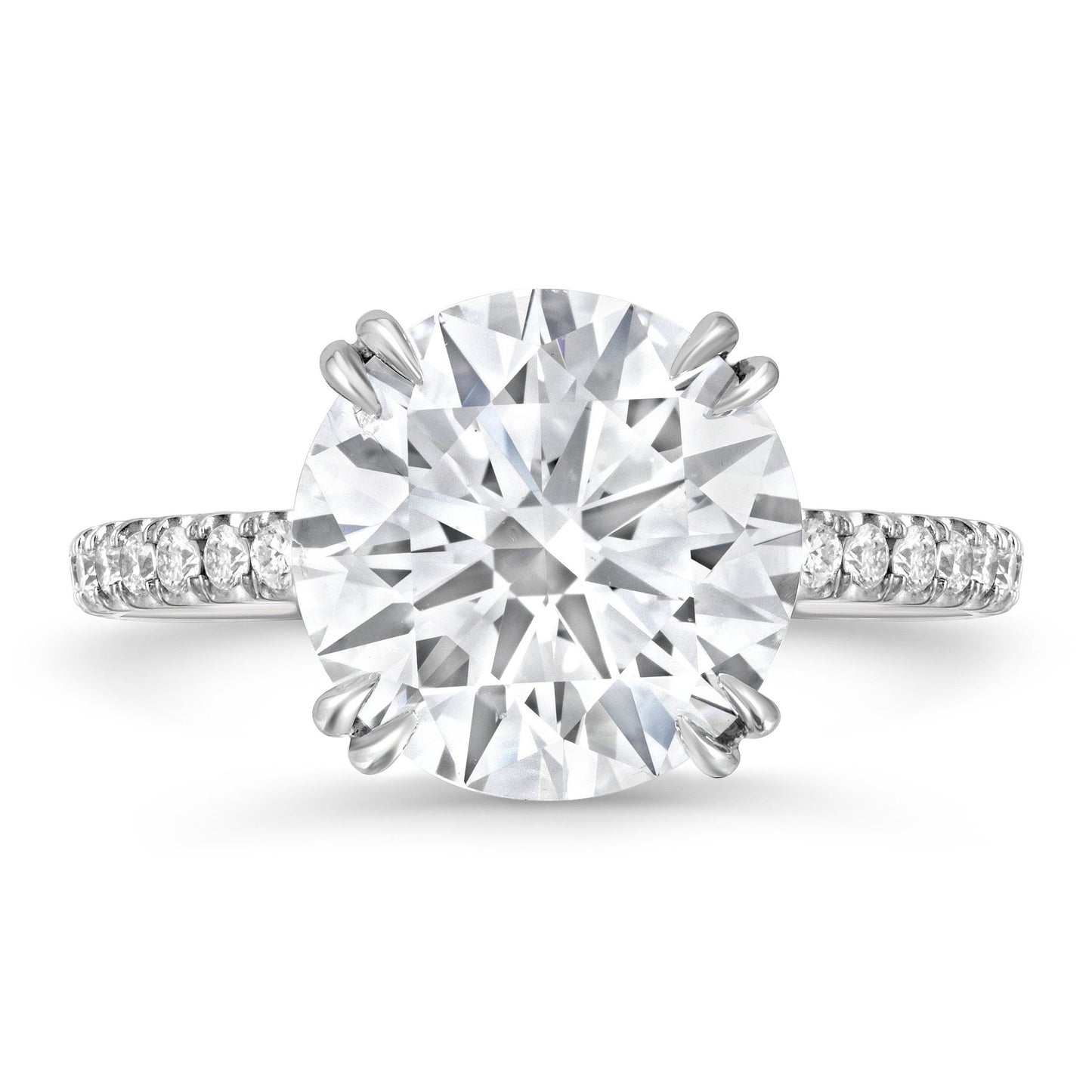 Round Brilliant Cut Diamond Pave Engagement Ring