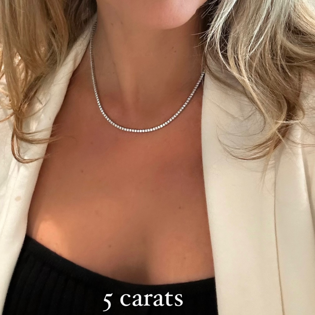 Women diamond 2025 tennis necklace