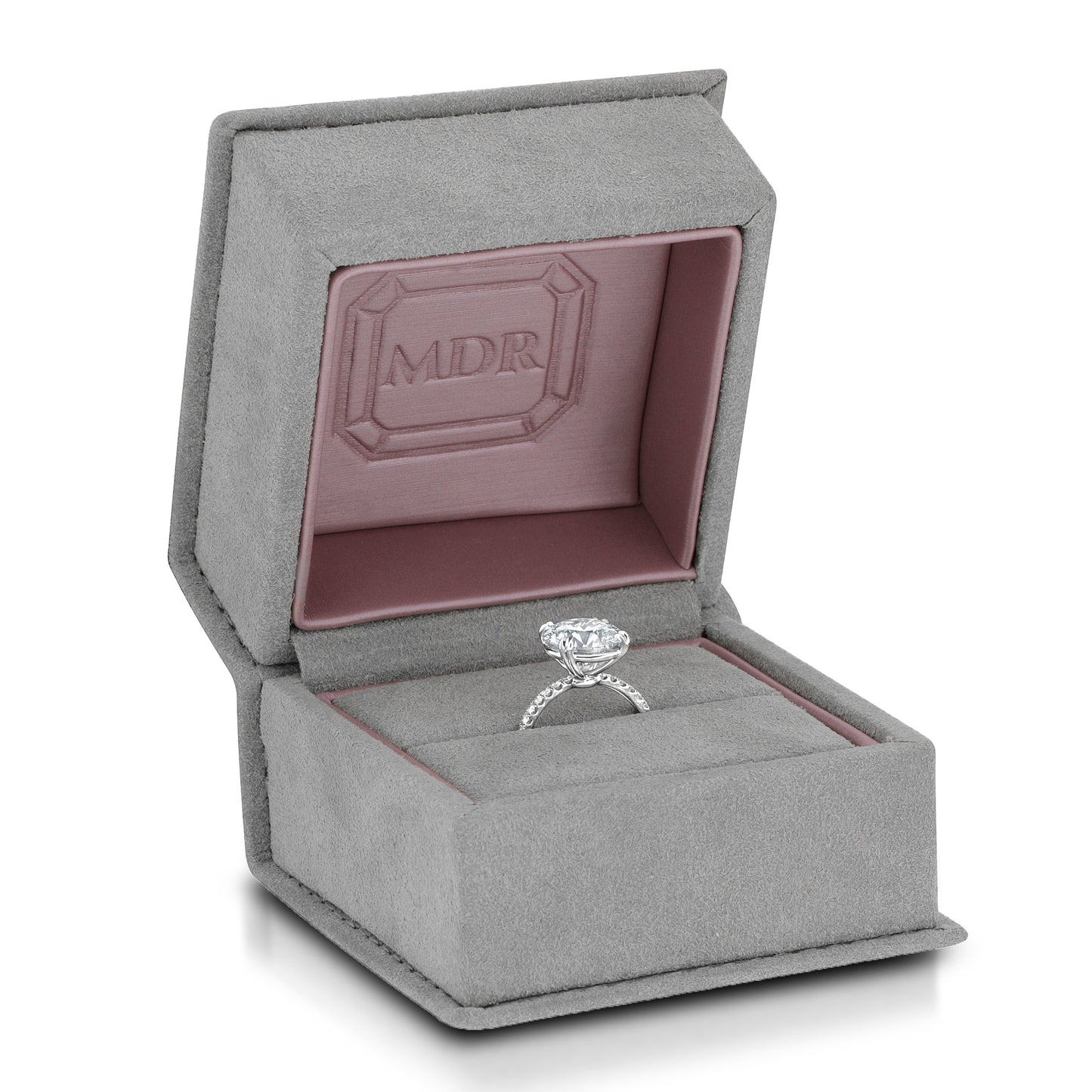 Round Brilliant Cut Diamond Pave Engagement Ring