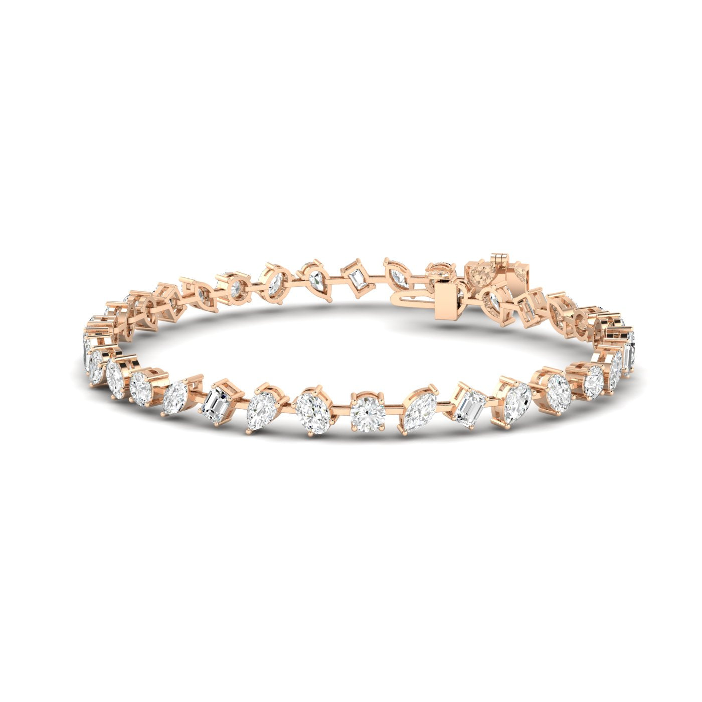 Love All Mixed Shape Diamond Tennis Bracelet