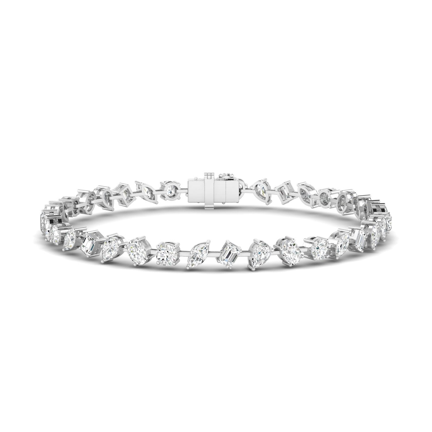 Love All Mixed Shape Diamond Tennis Bracelet