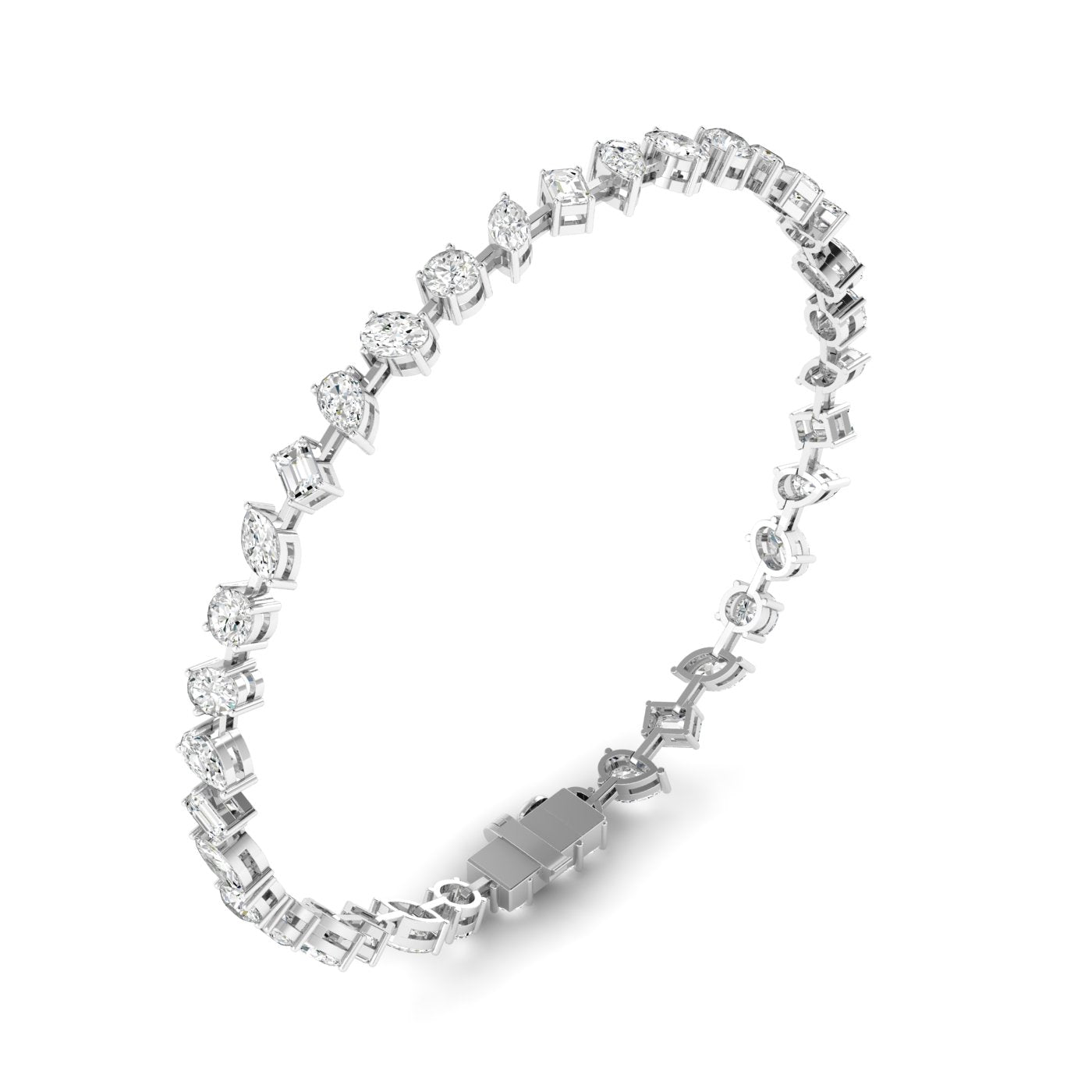 Love All Mixed Shape Diamond Tennis Bracelet