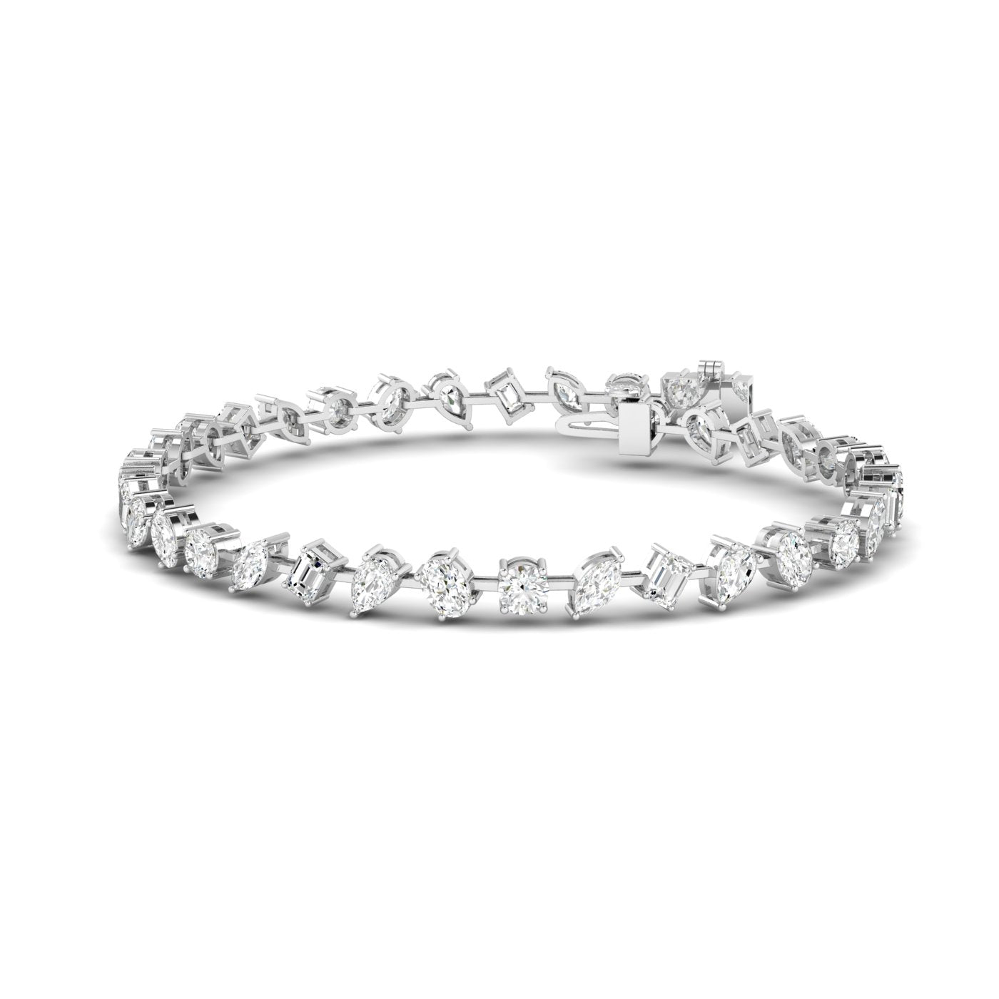 Love All Mixed Shape Diamond Tennis Bracelet
