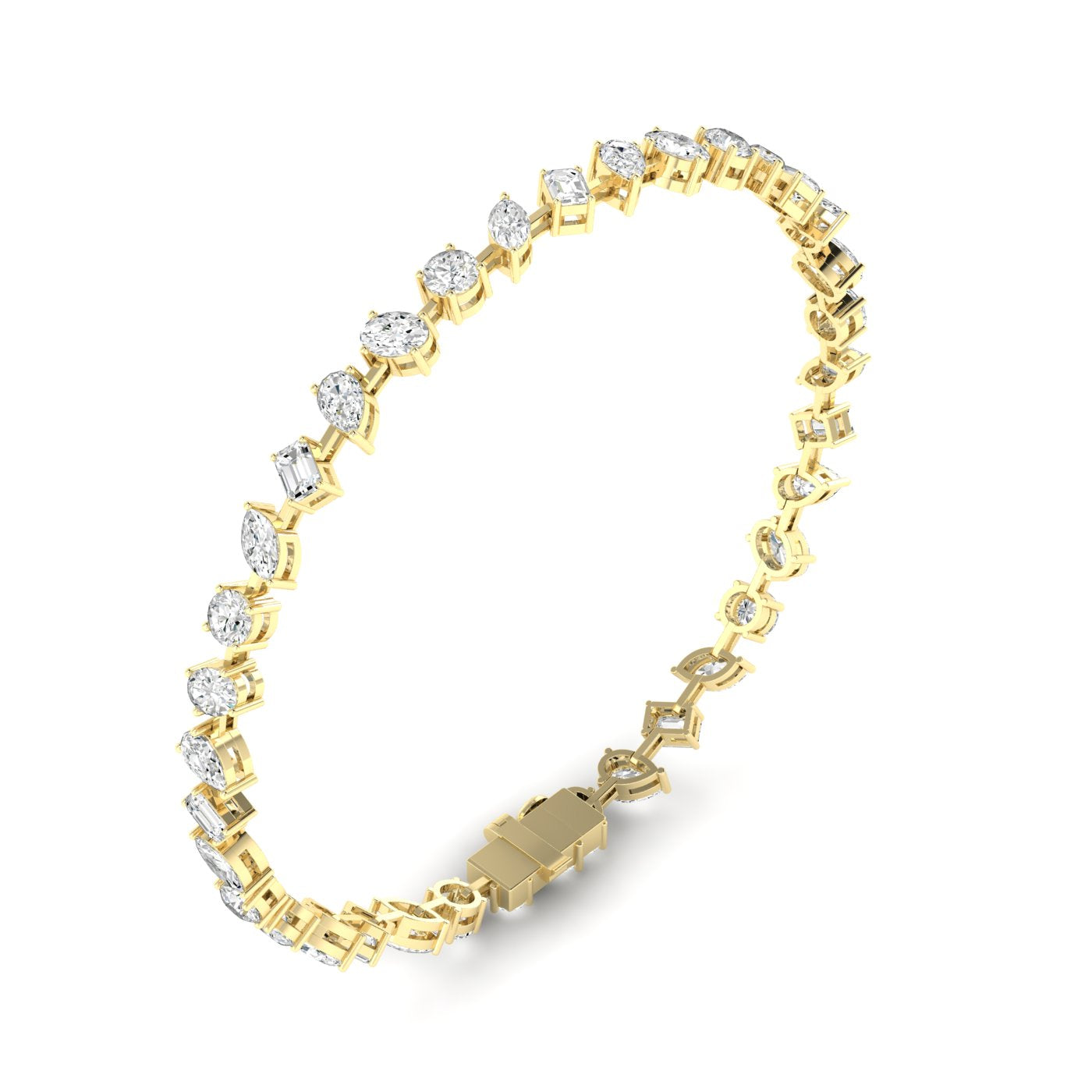 Love All Mixed Shape Diamond Tennis Bracelet