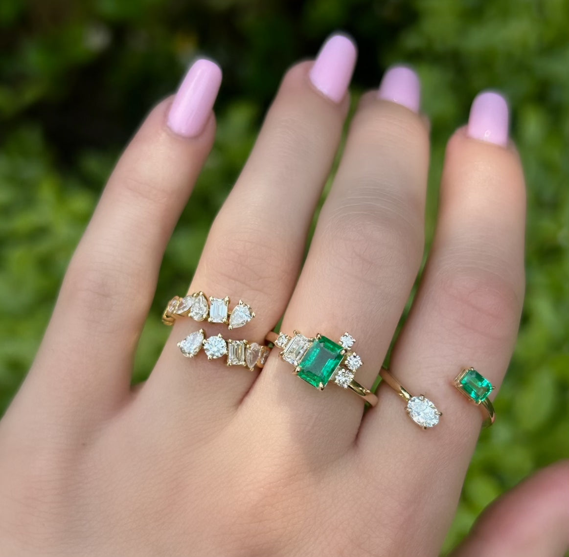 Nature's Beauty Emerald and Diamond Ring