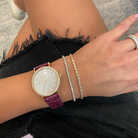 Bezel Emerald Cut Diamond Tennis Bracelet