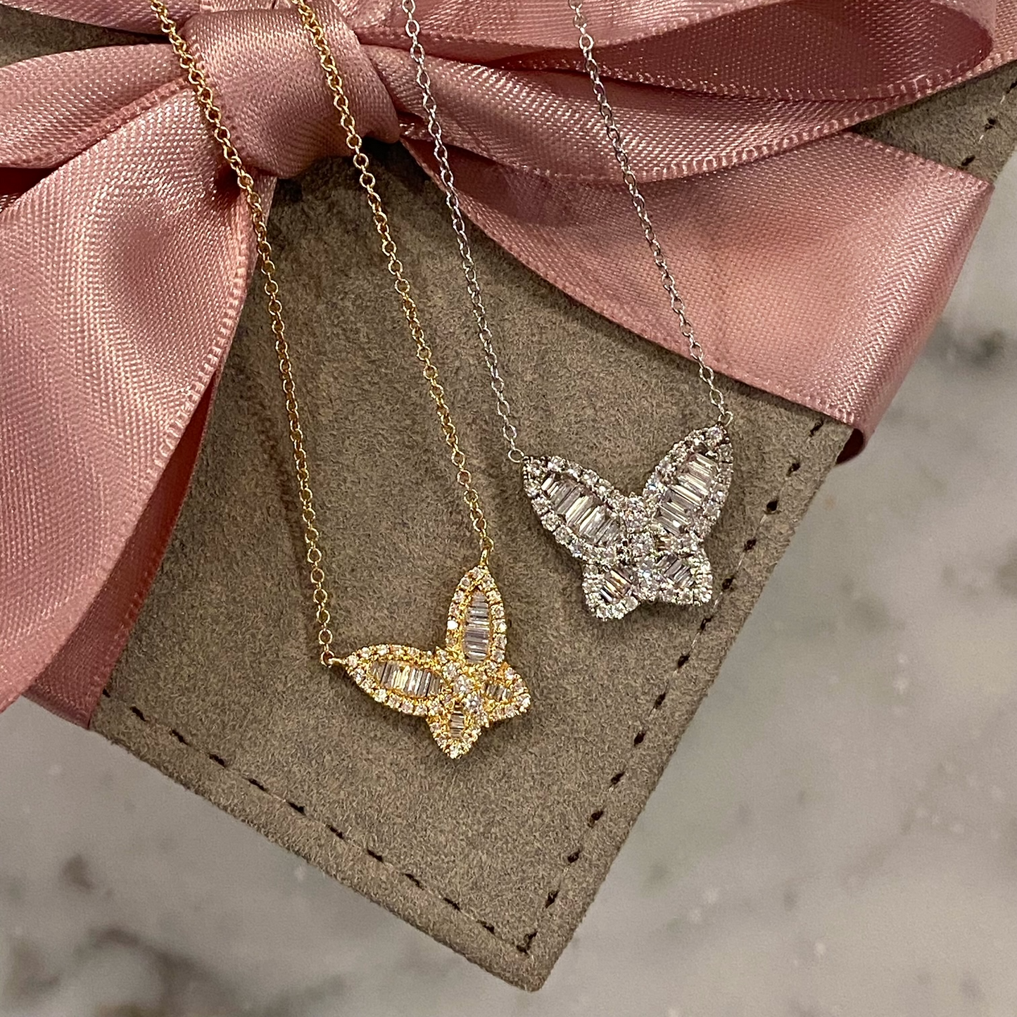 Butterfly Diamond Pendant Necklace
