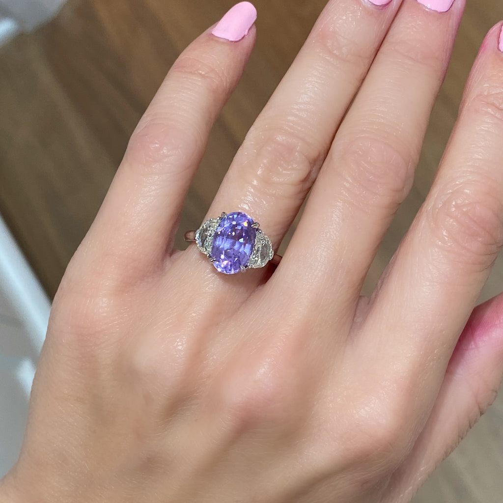 6.5 Ct. Lavender Diamond Spinel Ring