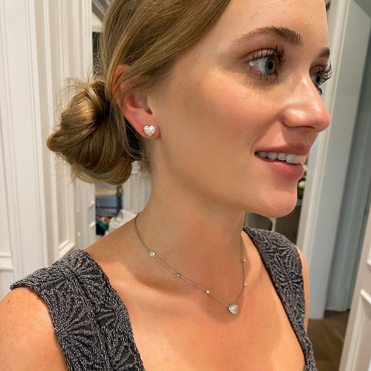 Heart Shape Diamond Studs
