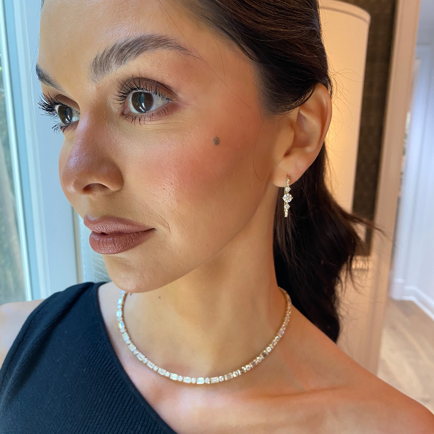 Starlight Diamond Hoop Earrings
