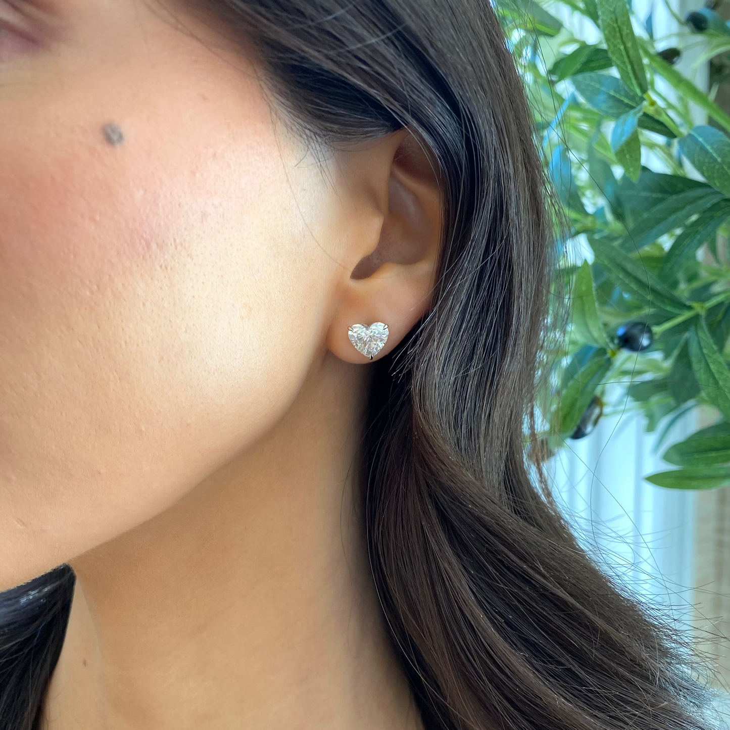 Heart Shape Diamond Studs