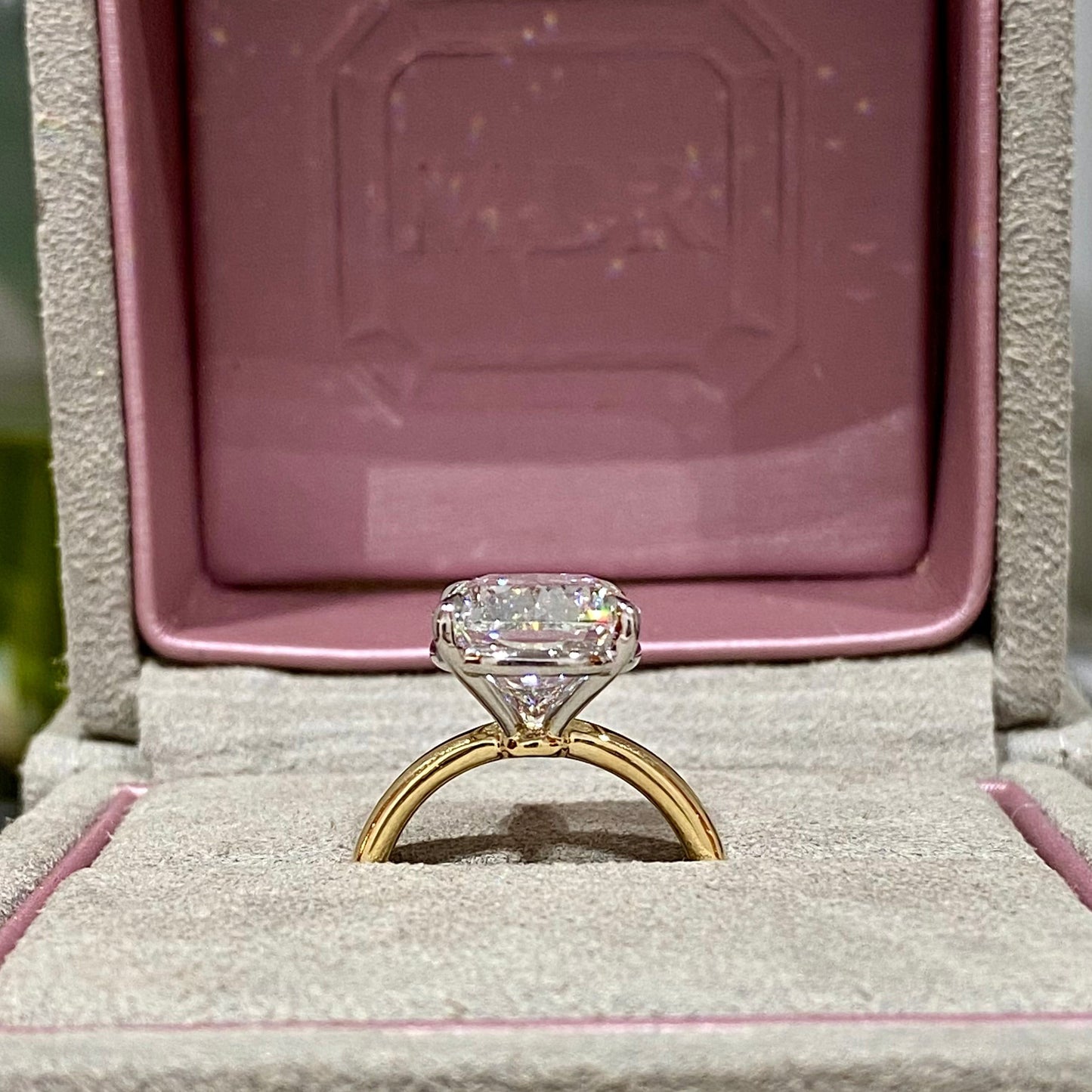 Elongated Cushion Brilliant Diamond Ring