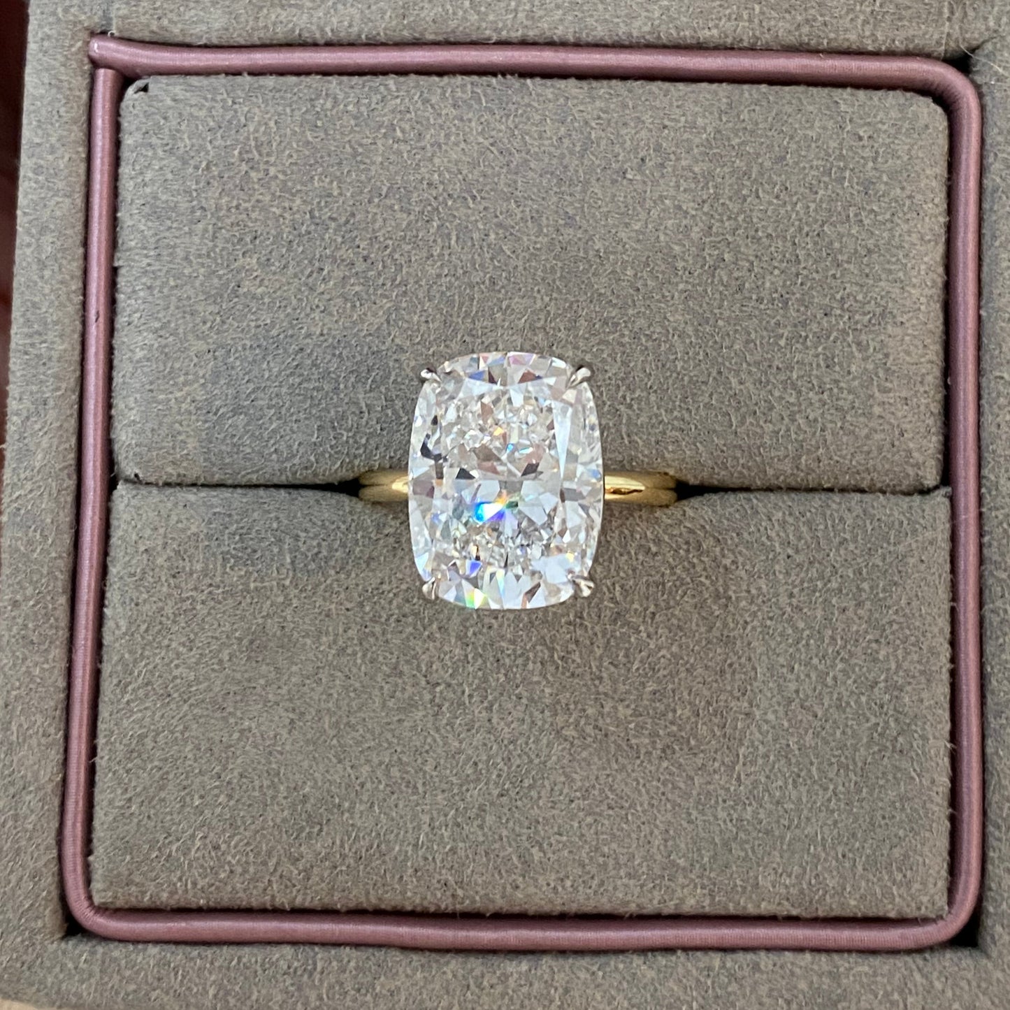 Elongated Cushion Brilliant Diamond Ring