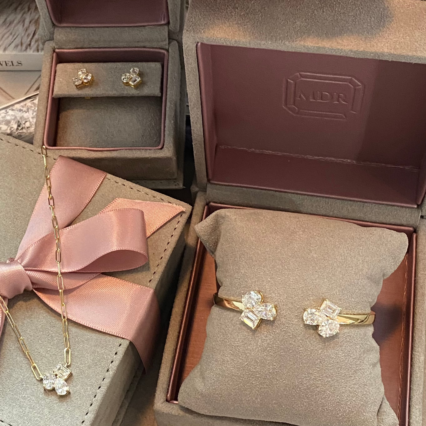 Paperclip Diamond Cluster Pendant