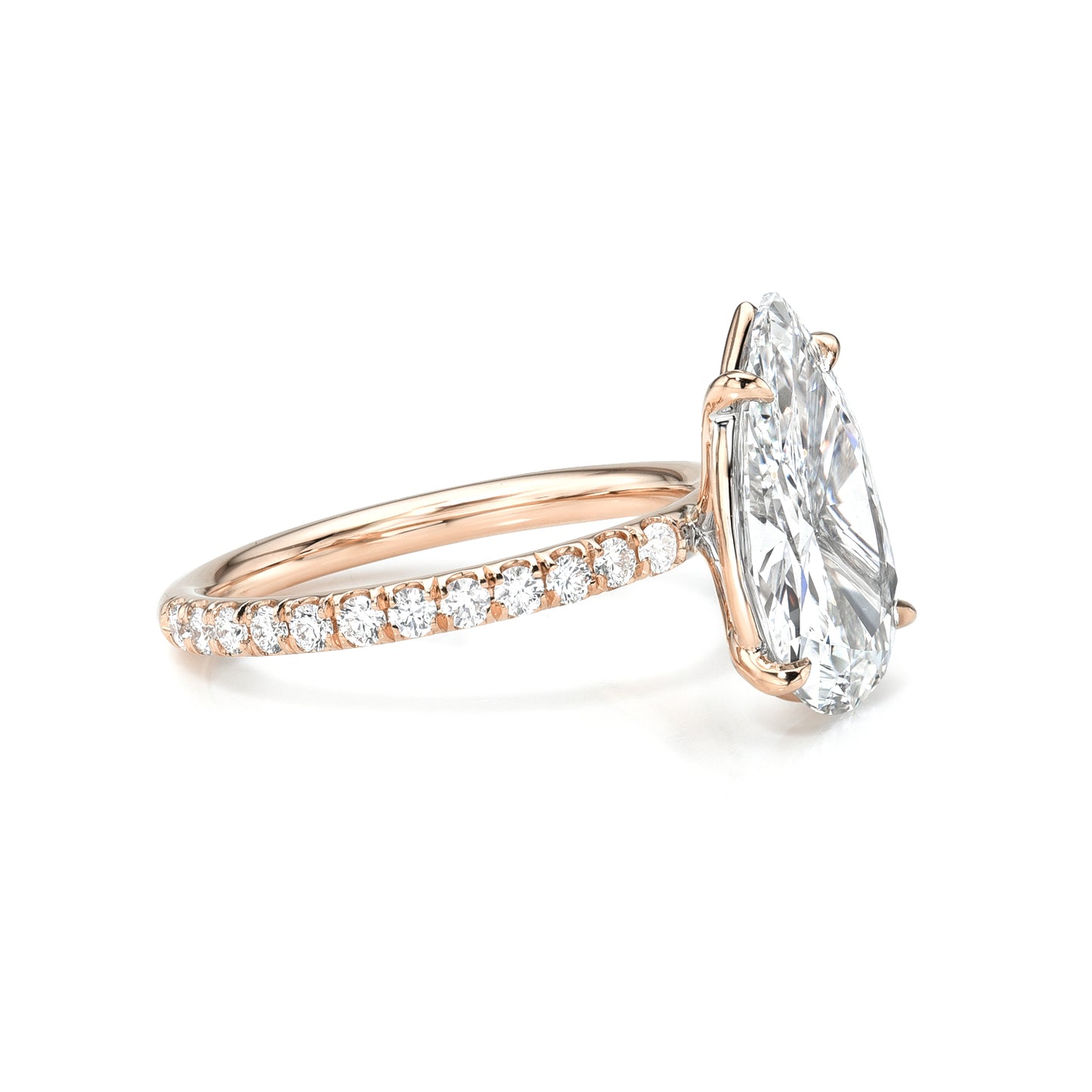 Pear Cut Diamond Pave Engagement Ring