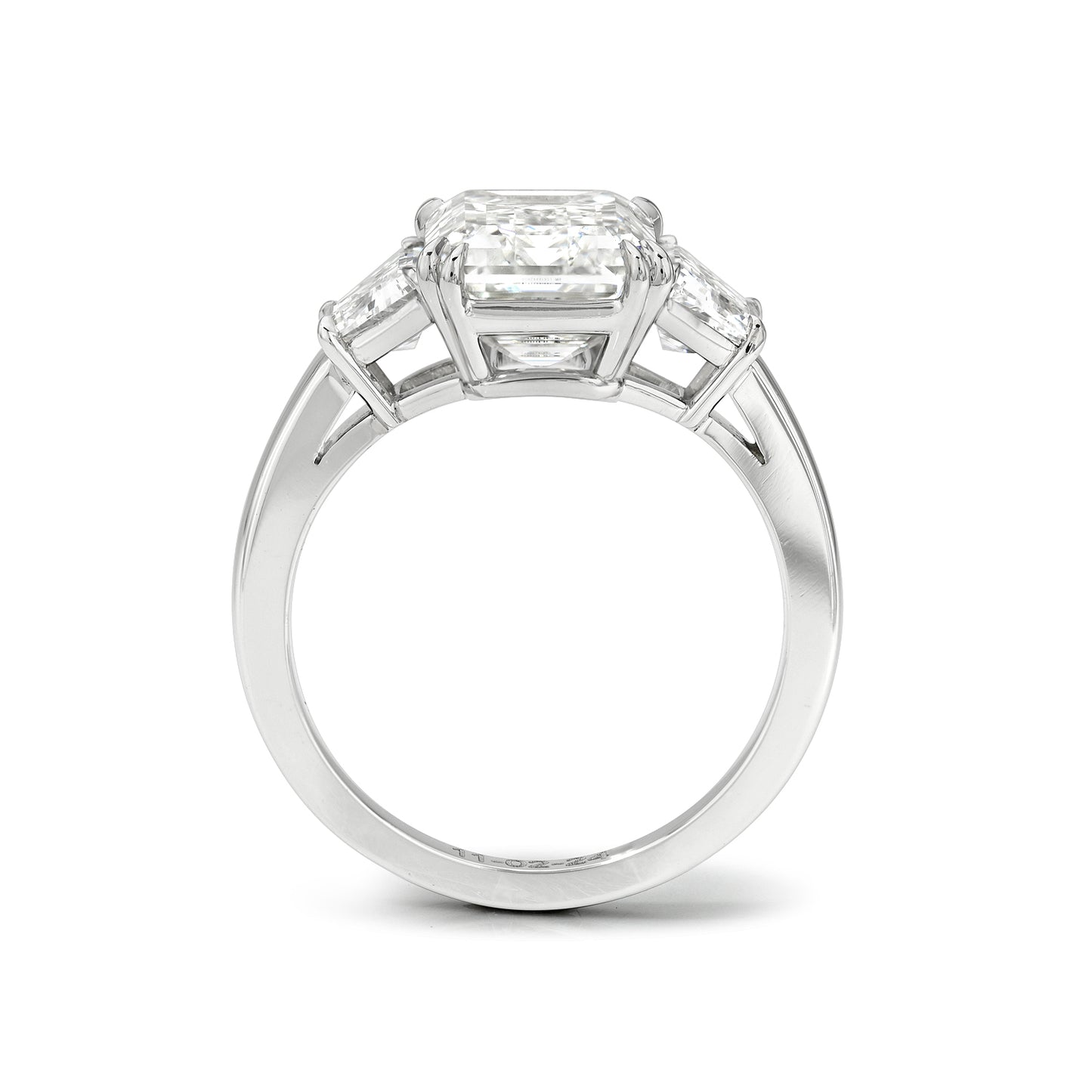 Emerald Cut with Trapezoid Diamonds Engagement Ring
