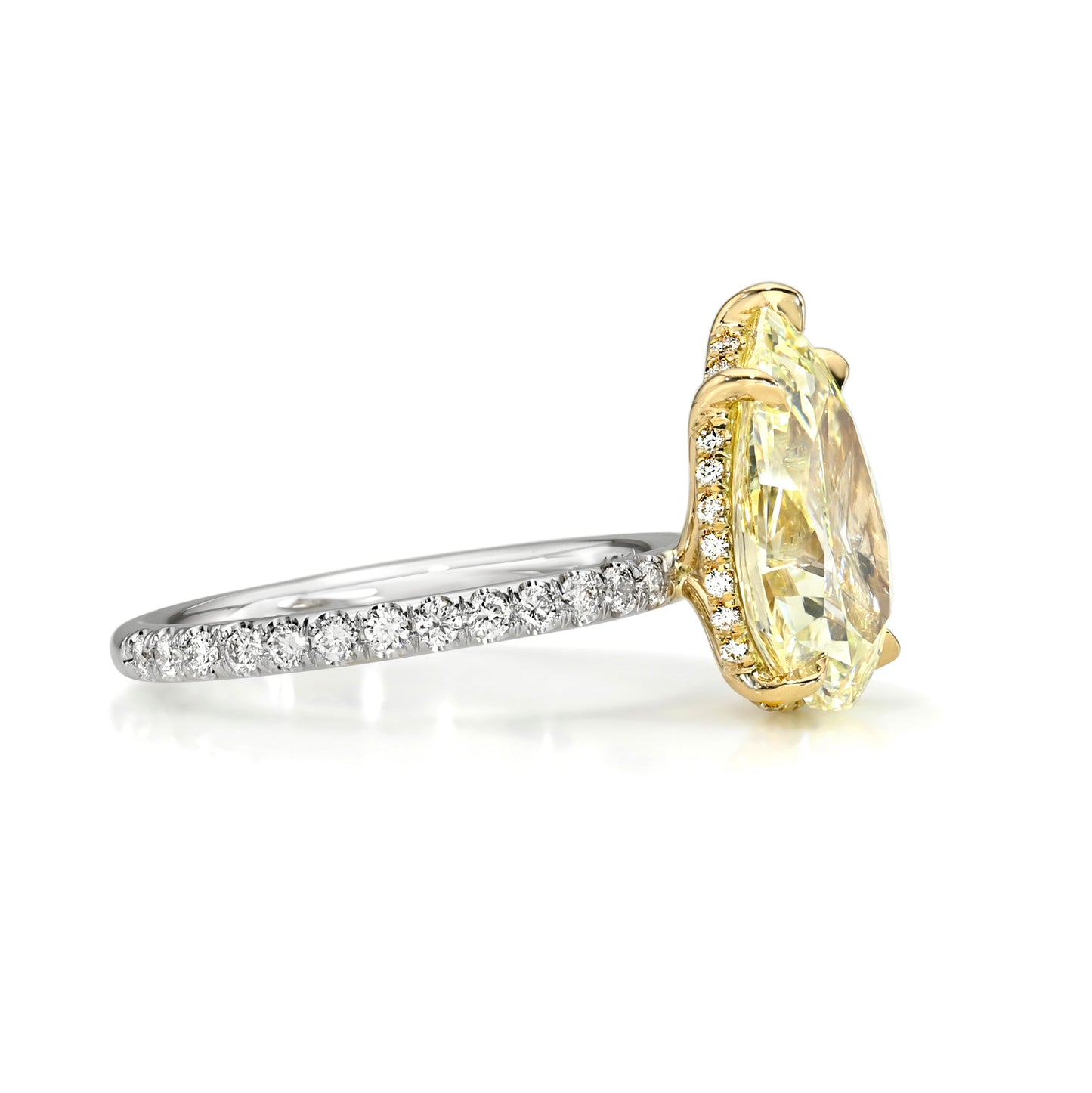 Yellow Diamond Pear Solitaire Engagement Ring