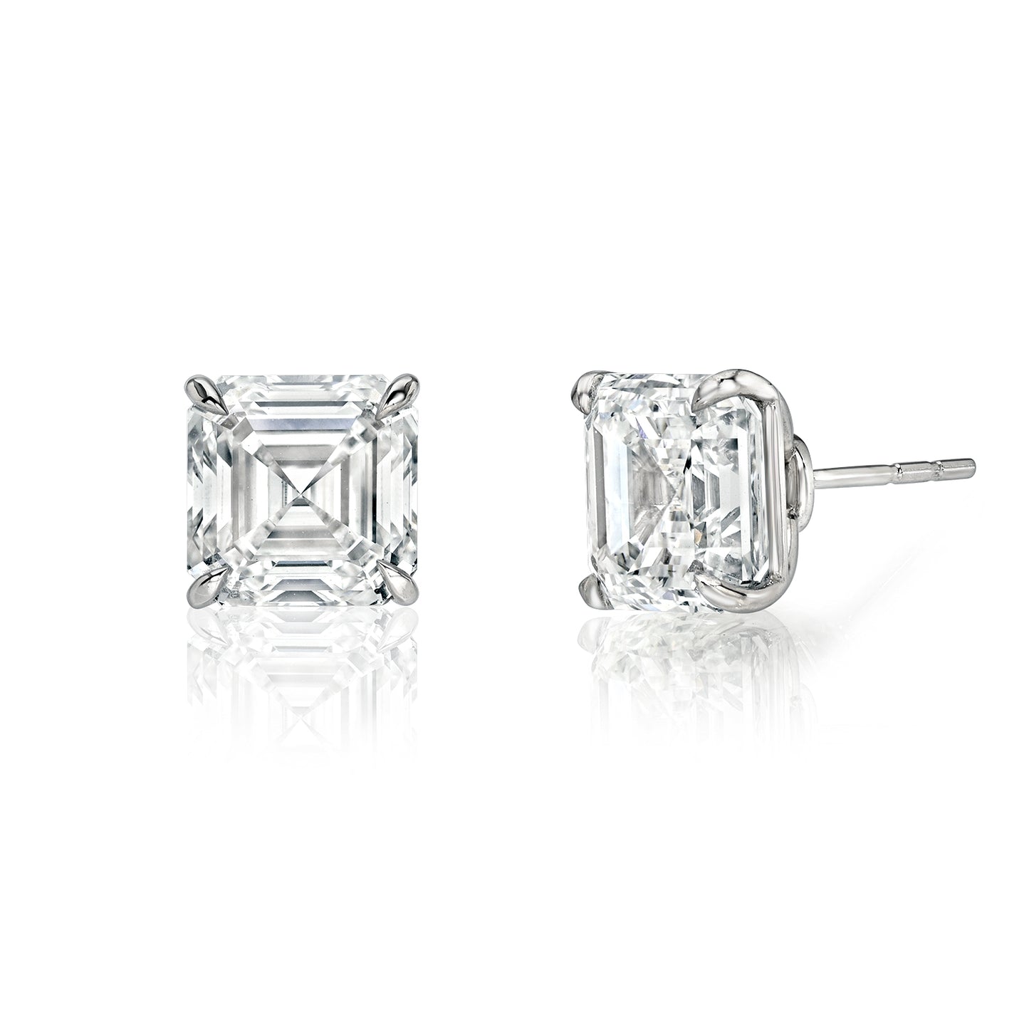 Asscher Cut Diamond Stud Earrings