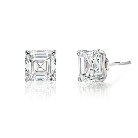 Asscher Cut Diamond Stud Earrings