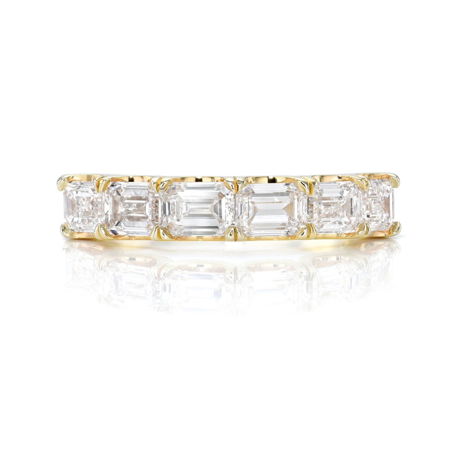 Half East West Emerald Diamond Eternity Ring