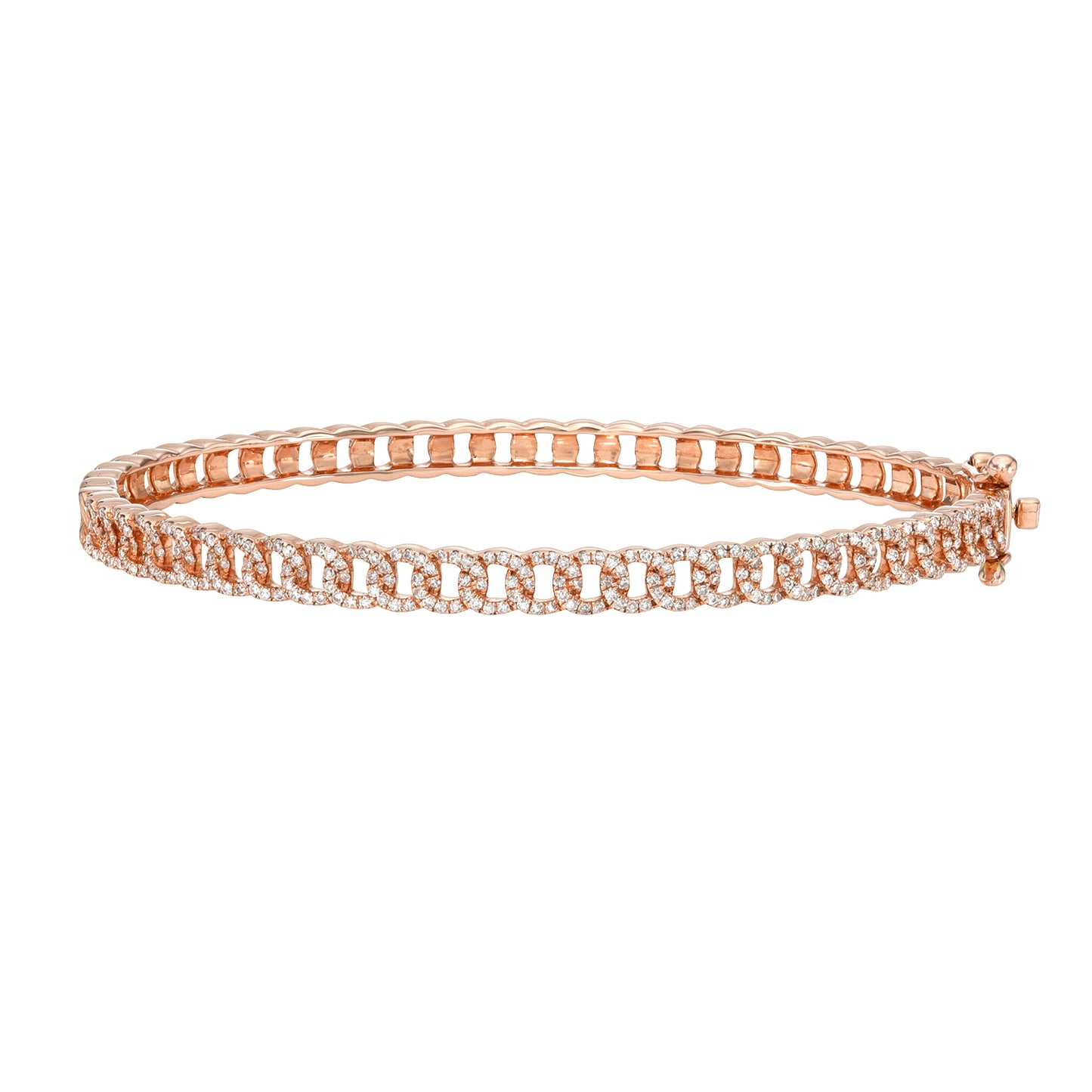 PAVE DIAMOND ROPE CHAIN BANGLE BRACELET