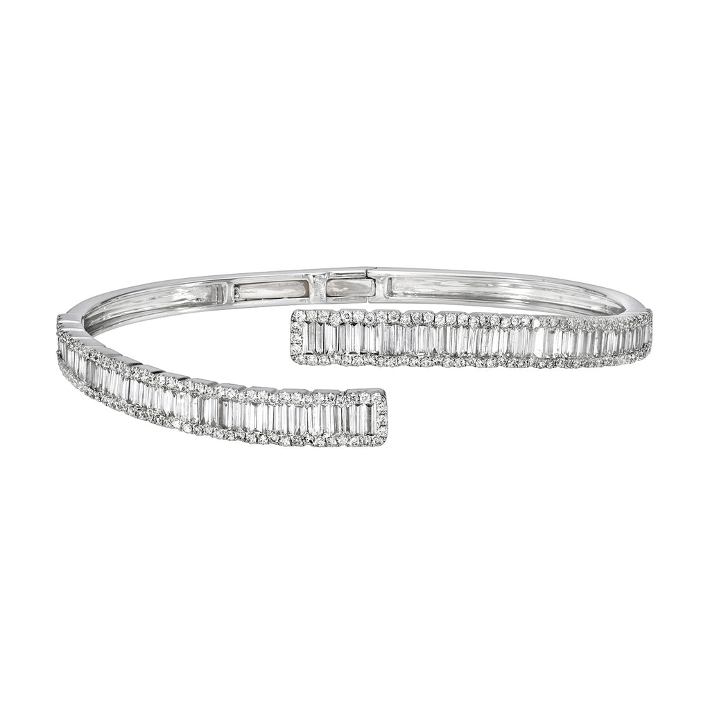 Baguette diamond bangle bracelet Clearance