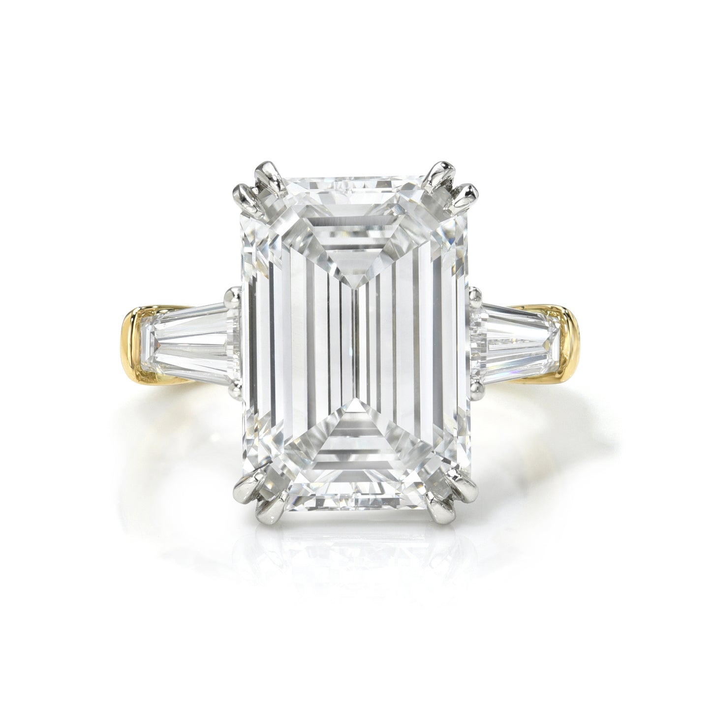 Emerald Cut with Tapered Baguette 3 Stone Ring