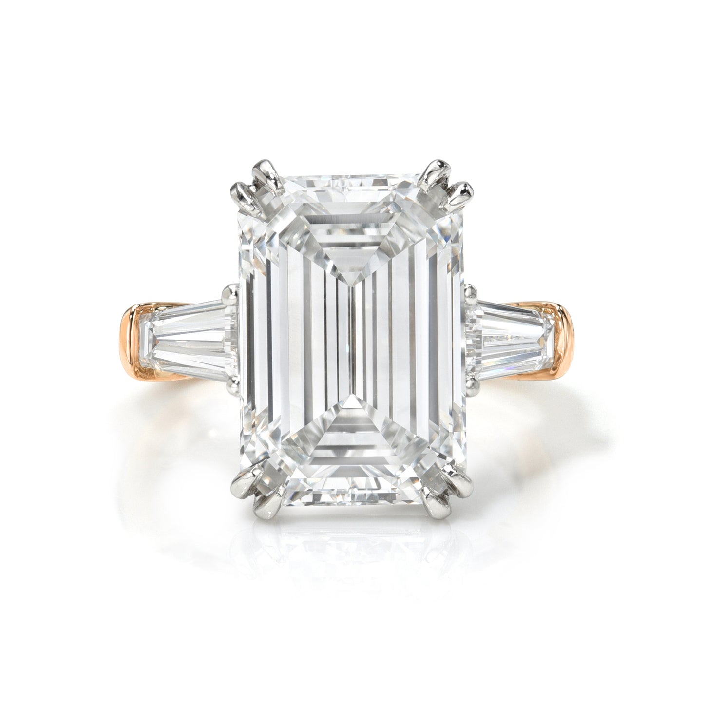 Emerald Cut with Tapered Baguette 3 Stone Ring