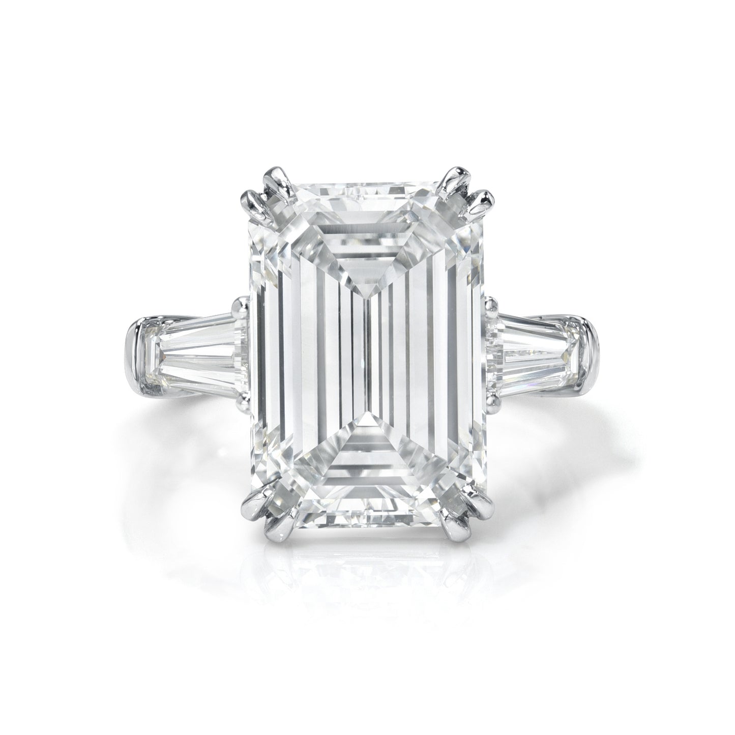 Emerald Cut with Tapered Baguette 3 Stone Ring