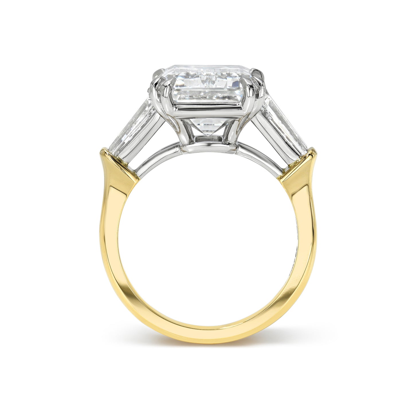Emerald Cut with Tapered Baguette 3 Stone Ring