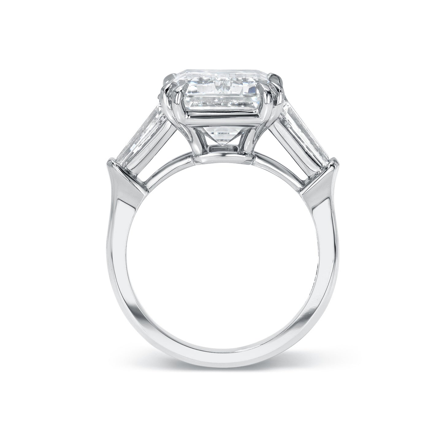Emerald Cut with Tapered Baguette 3 Stone Ring