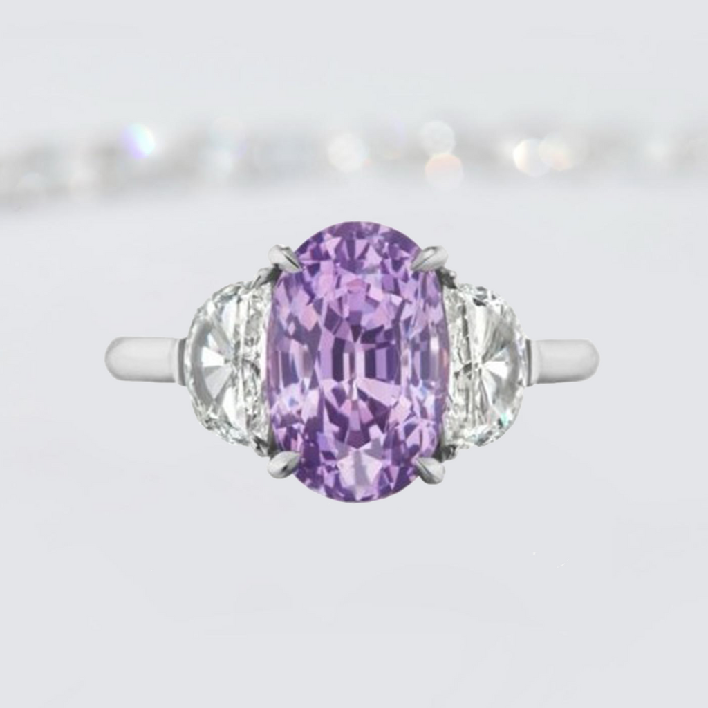 6.5 Ct. Lavender Diamond Spinel Ring