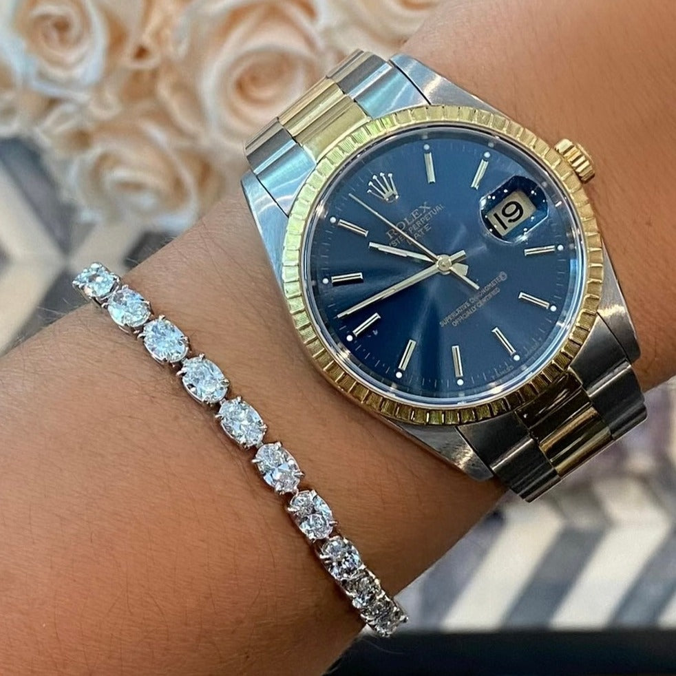 East West Oval Diamond Tennis Bracelet