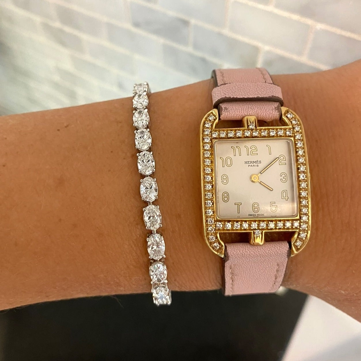 East West Oval Diamond Tennis Bracelet