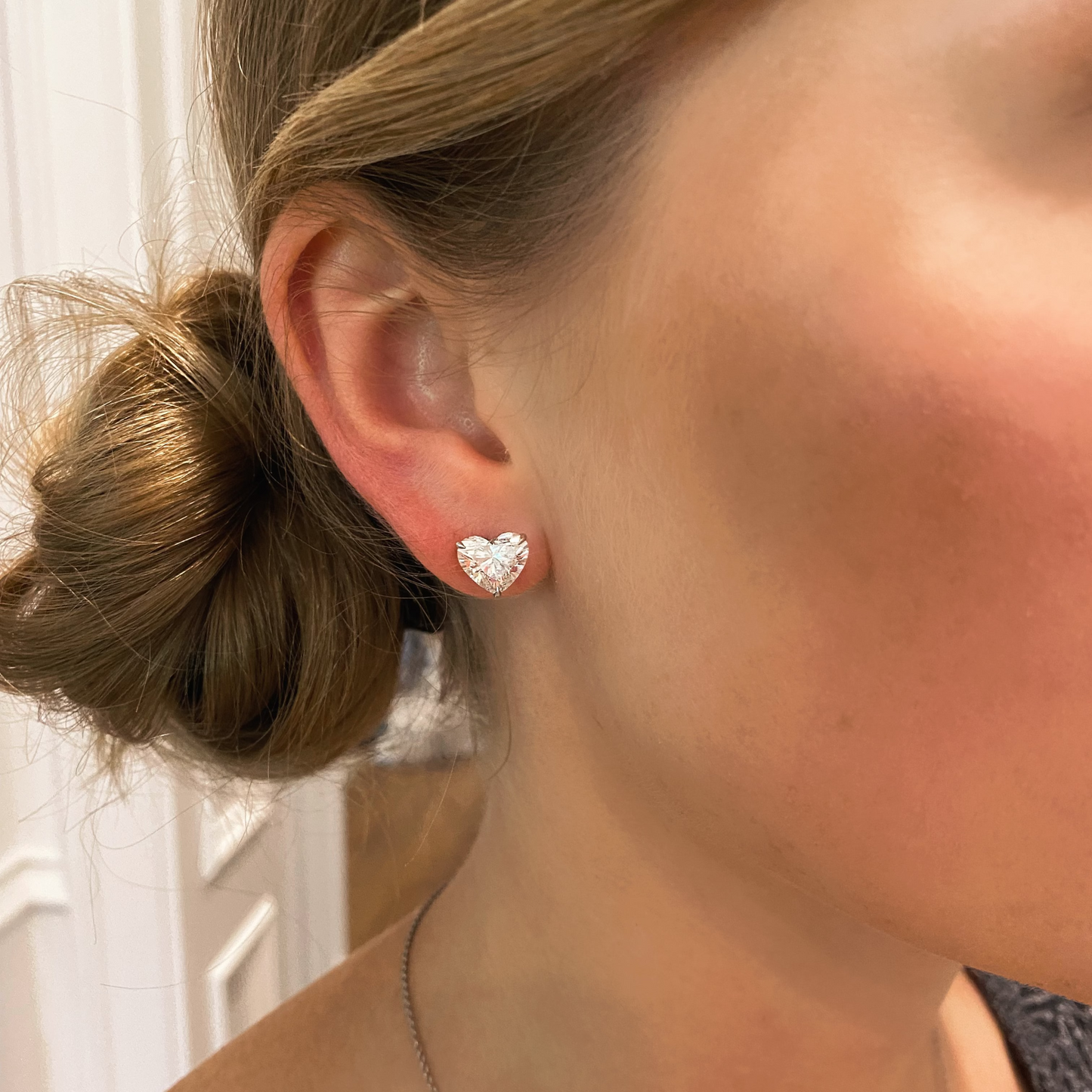 Heart Shape Diamond Studs
