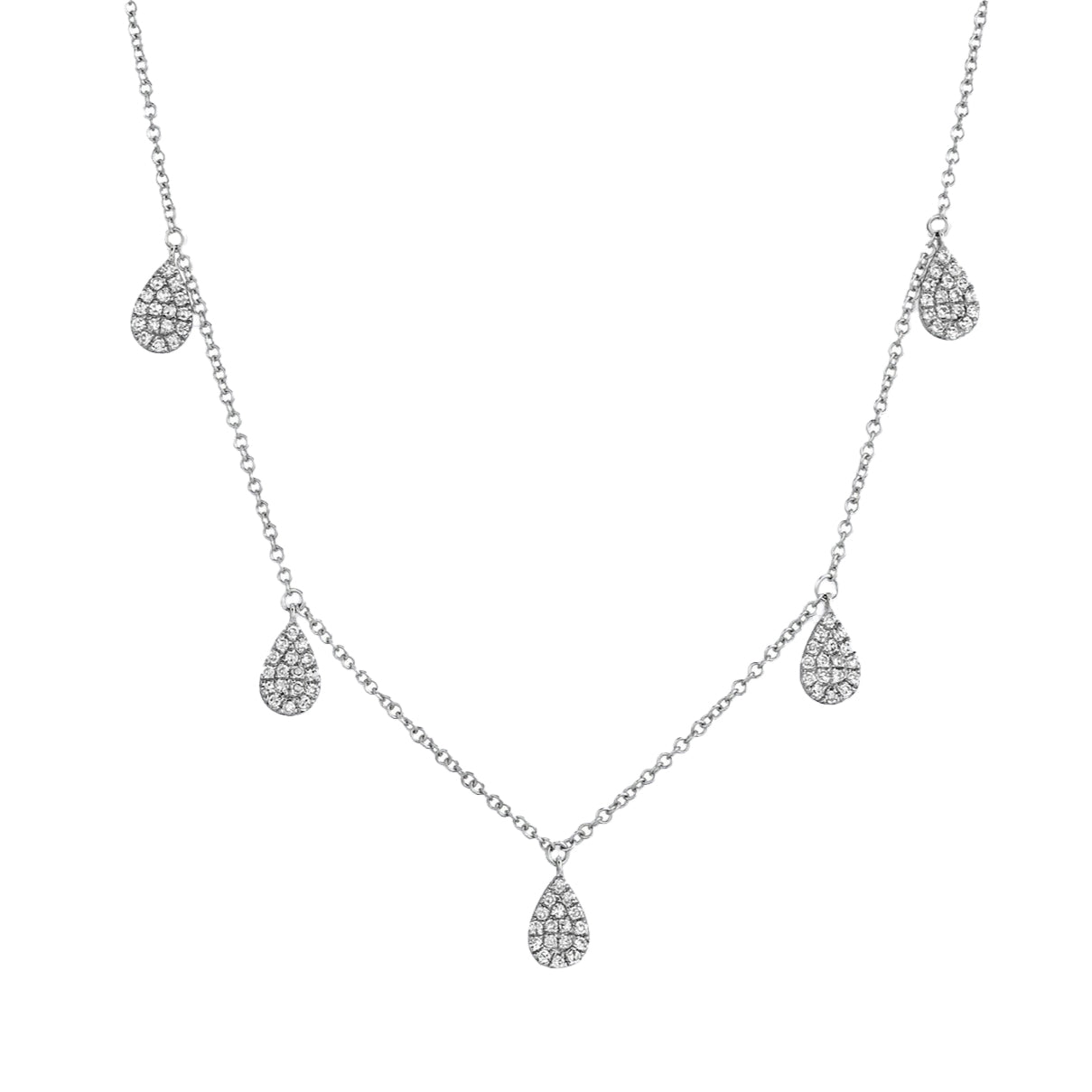 Pave Diamond 5 Drop Necklace