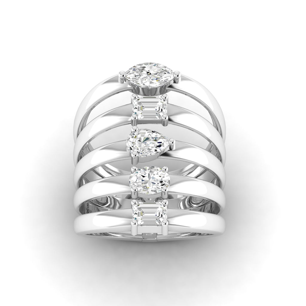 Multi Shape 5 Stone Diamond Ring