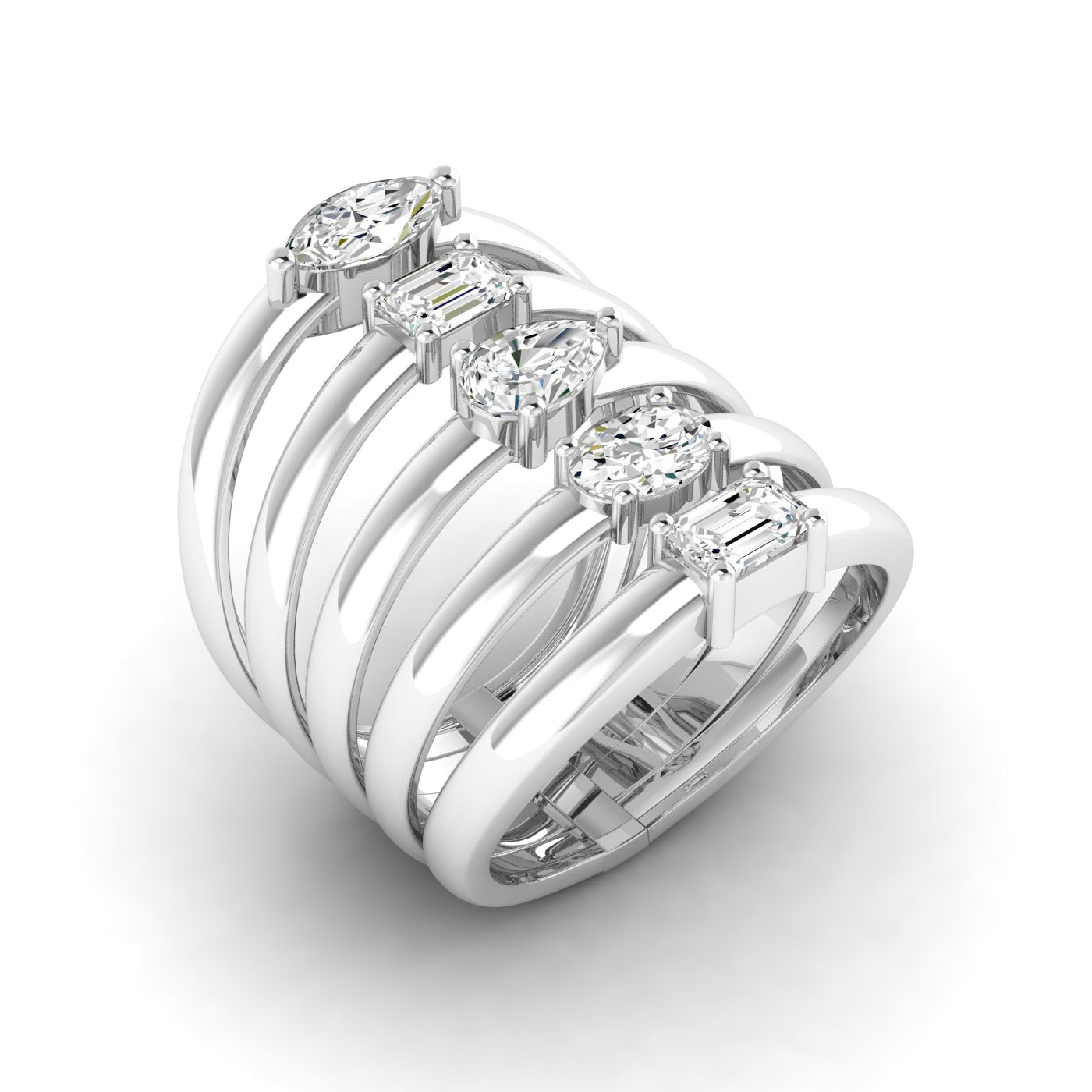 Multi Shape 5 Stone Diamond Ring