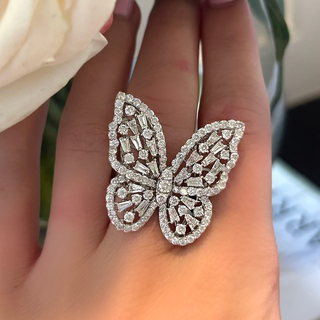 Brilliant Butterfly Diamond Ring Miss Diamond Ring