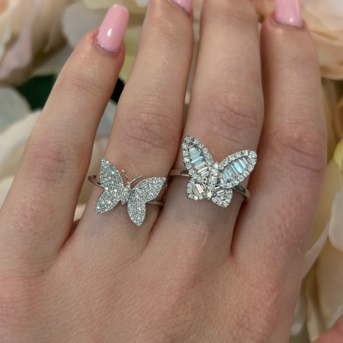 Pave Butterfly Diamond Ring