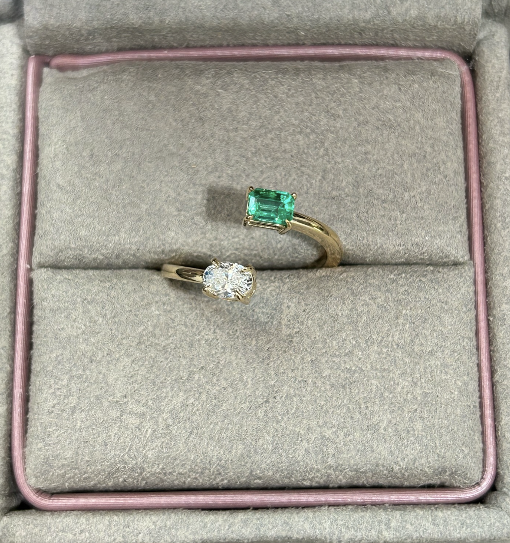 Nature's Touch Emerald and Diamond Ring