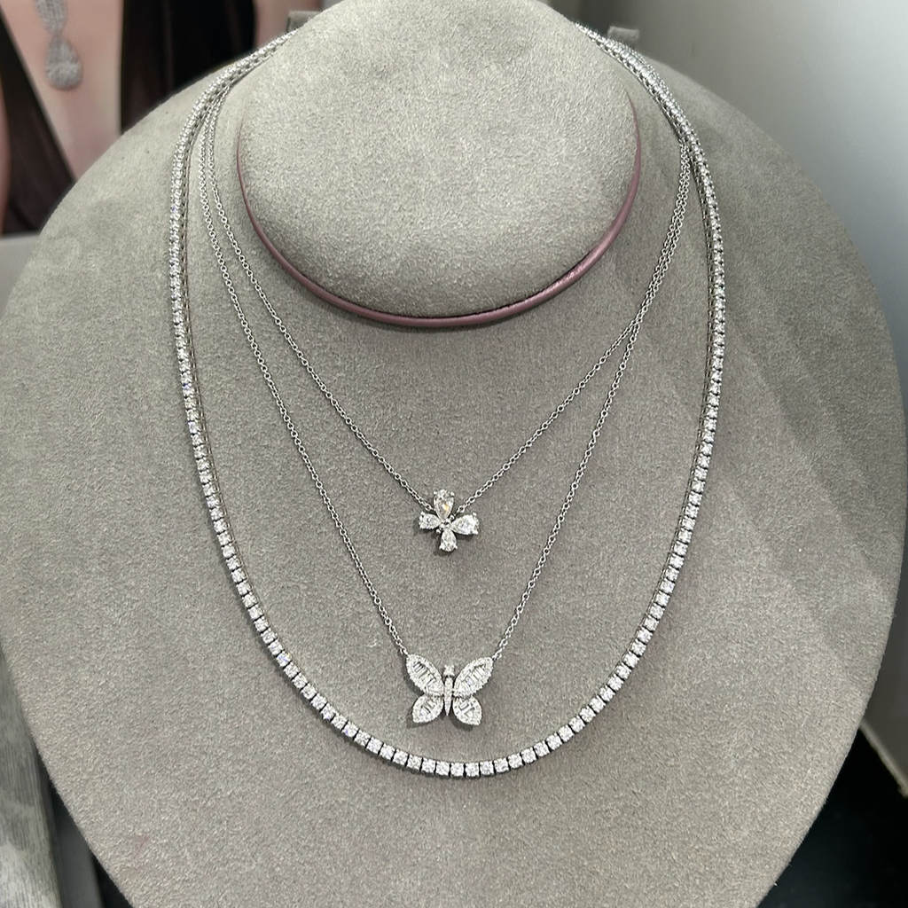 You Give Me Wings Diamond Butterfly Pendant Necklace