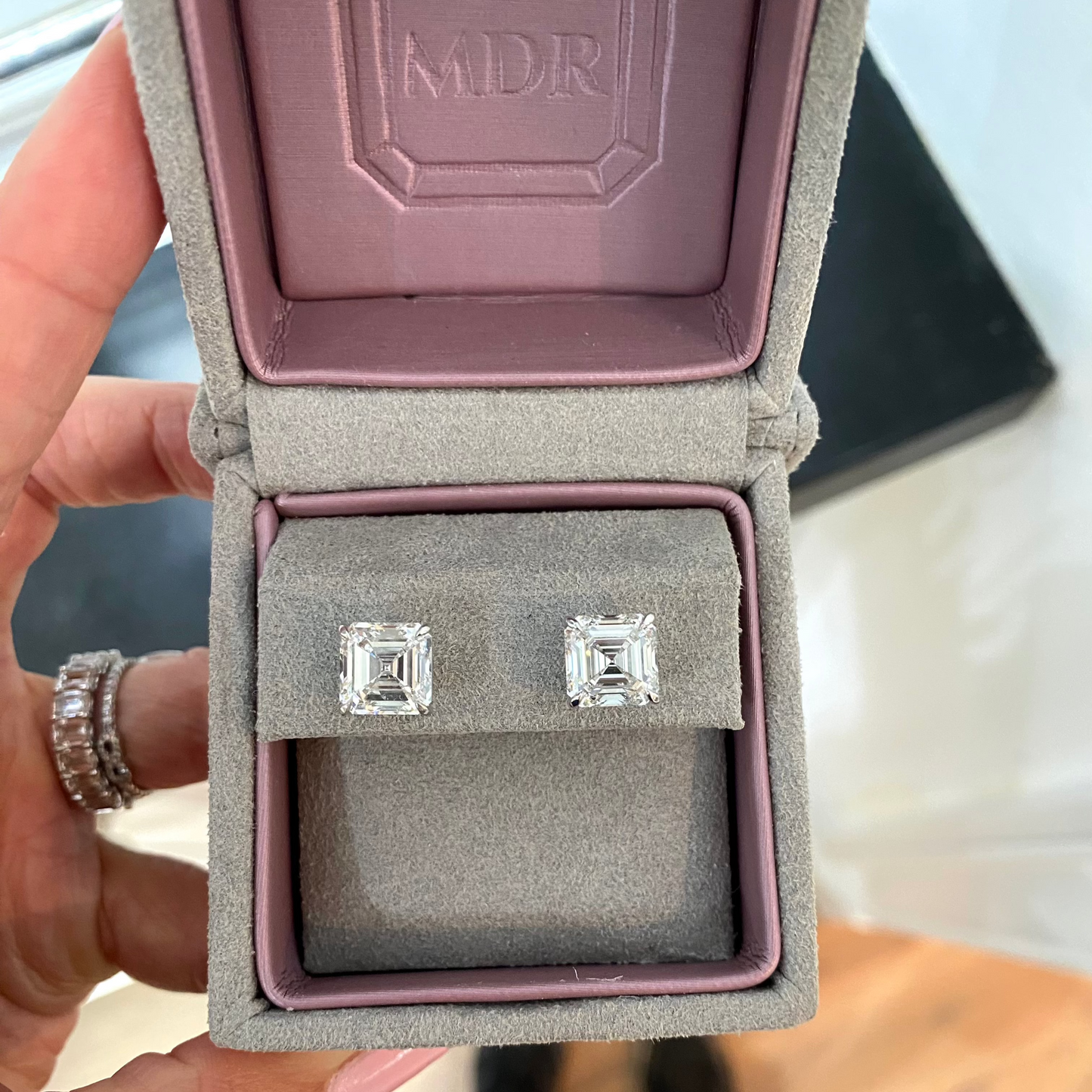 Asscher Cut Diamond Stud Earrings