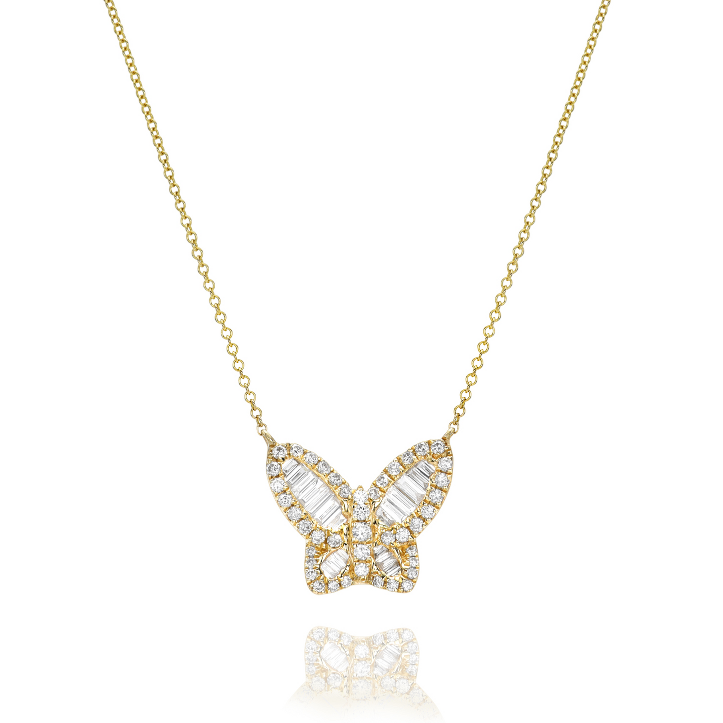 Butterfly Diamond Pendant Necklace