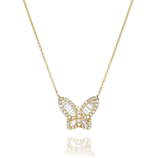 Butterfly Diamond Pendant Necklace