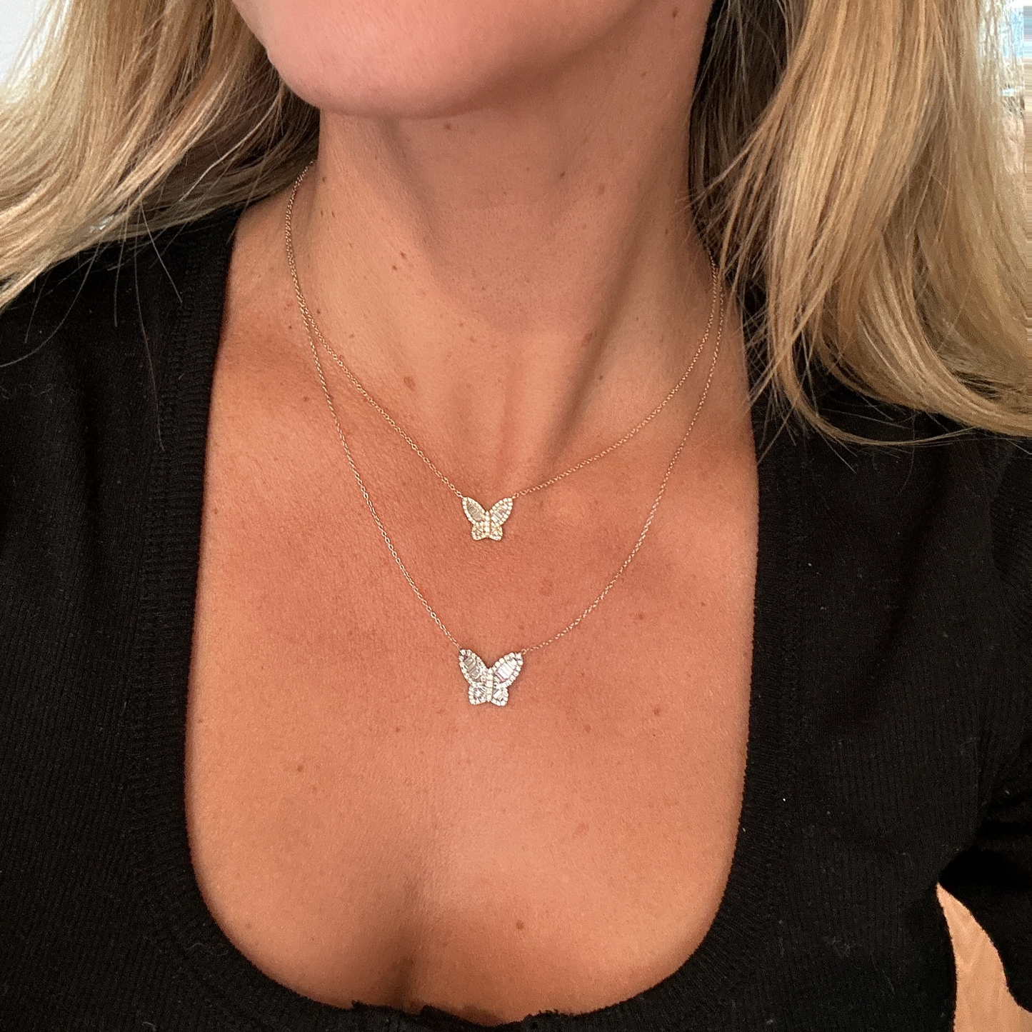 Butterfly Diamond Pendant Necklace