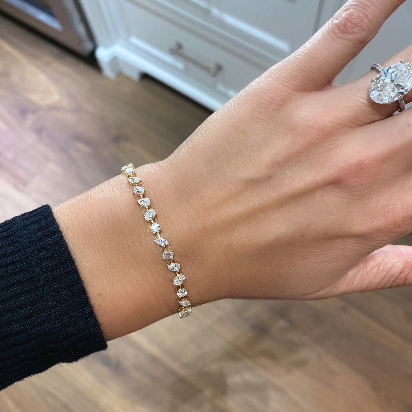 Love All Mixed Shape Diamond Tennis Bracelet