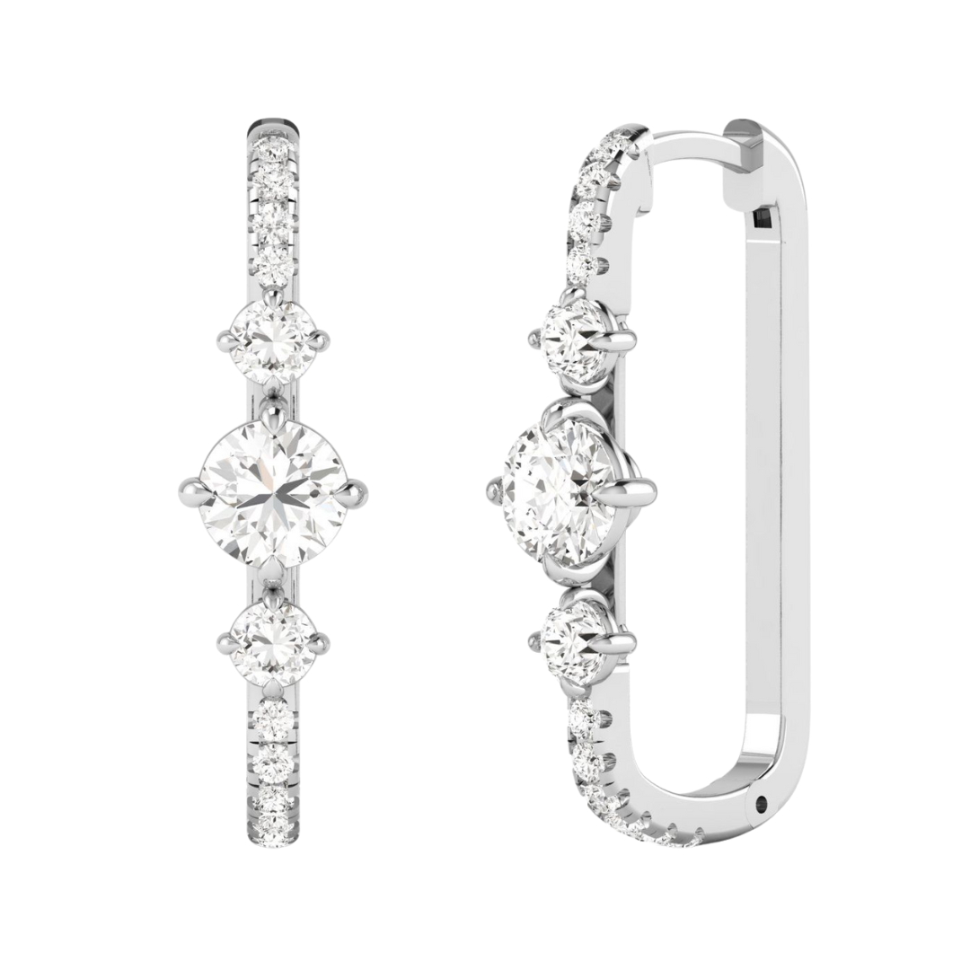 Starlight Diamond Hoop Earrings