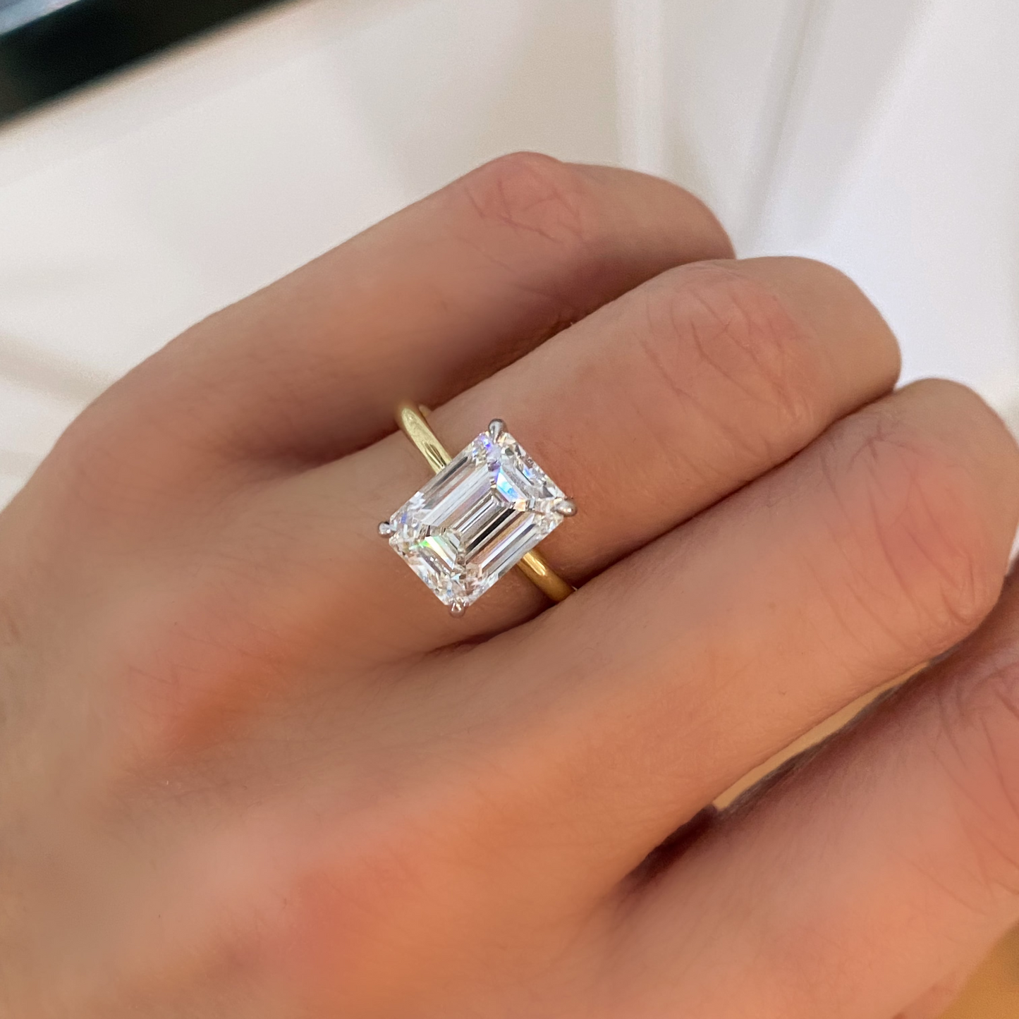 Emerald Cut Diamond Solitaire